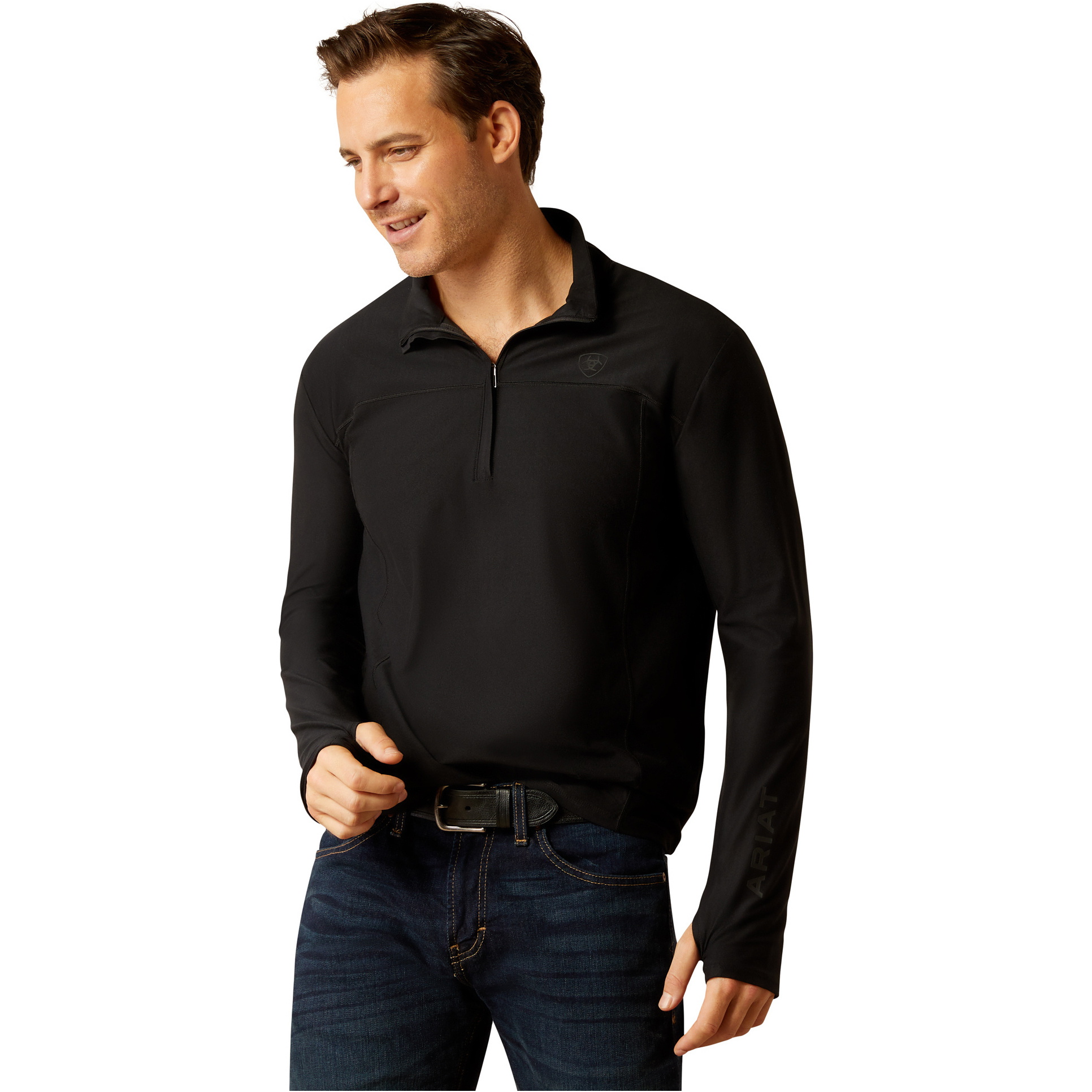 2025 Ariat Herren Lowell 3 . 0 1 / 4 Zip Baselayer 10052129 - Black
